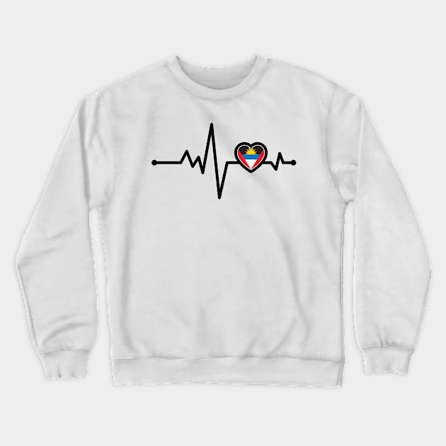 Antigua and Barbuda Heart Monitor Crewneck Sweatshirt by IslandConcepts